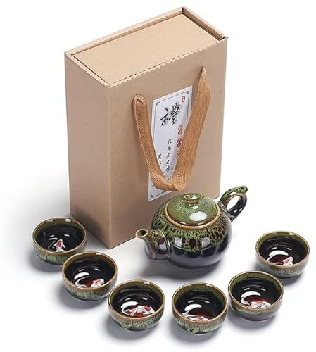 Feiniao 7 pz/Set Cinese Teiera di Ceramica Bollitore Tazza di tè per Puer Cinese Teiera Portatile Kung Fu Tea Set Bicchieri Tazza di tè piattino Set