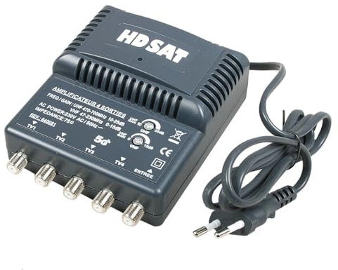 HDSAT RECONDITIONNE AMPLIFICATEUR TNT Blinde 4 Sorties ampli d'intérieur antenne TV 220V