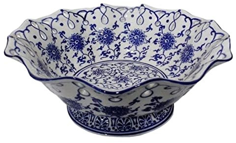 RUVOO Corbeille Fruit Coupe a Fruit Assiette De Fruits en Céramique Creuse Design Maison Créative Corbeille De Fruits Snack Bol De Stockage Décoratif Panier à Fruit Porte Fruits