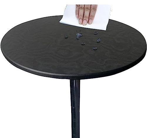 NNSMUN Elastische Tischdecke Gartentischdecke RundtischdeckeTischdecke Outdoor, Elastisch Rund Gartentischdecke, Abwaschbar abwischbar Wetterfest (60 cm (Runder Tisch),Schwarz)