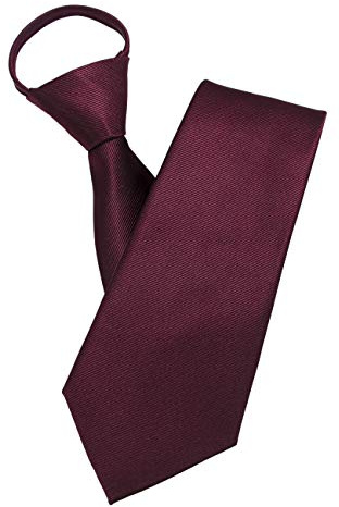 JEMYGINS Cravate à fermeture éclair pour hommes - Un look élégant en quelques secondes bordeaux