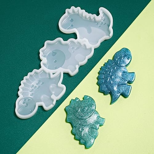 mostsom Lot de 2 moules à sucettes en silicone en forme d'animal mignon, moules à bonbons antiadhésifs en forme de dinosaure/cerf/ours – Moules à ventouse en silicone sans bâtons (V _ dinosaure)