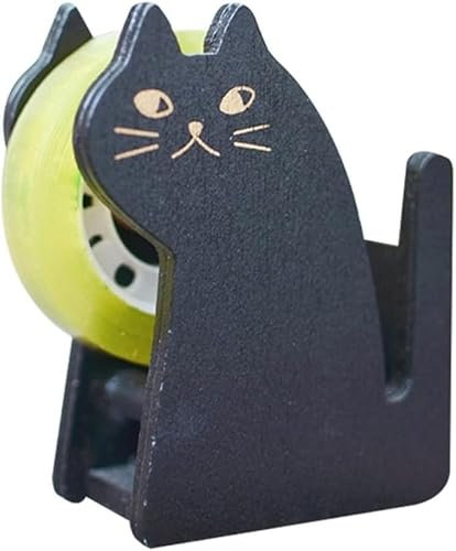 Duty-Klebebandabroller, schöner, langlebiger Büro-Klebebandschneider aus Holz, Washi-Aufbewahrungsorganisator, selbstklebender Rollenhalter, Schneiden (Farbe: Wal) (Farbe: Wal) (Farbe: Katzenbraun) (F