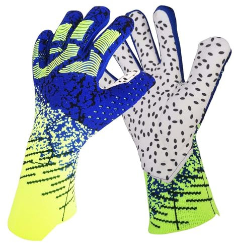 Torwarthandschuhe, Fußballhandschuhe, Torwarthandschuhe mit Fingerschutz, Torwarthandschuhe sind griffig und atmungsaktiv, Torwarthandschuhe sind griffig und atmungsaktiv, Größe 6/7/8/9/10(Color:A,