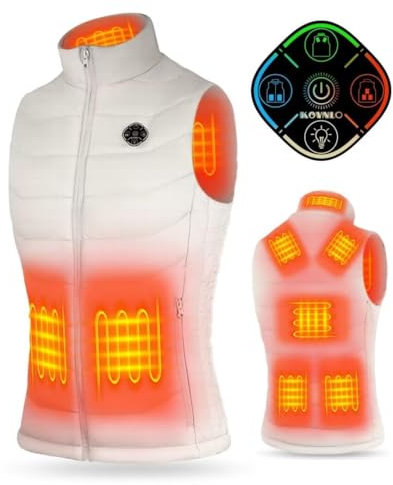 KOVNLO Heated Vest Women, 5 in 1 Smart Controller, Lights-out Design, Electric Heated Jackets (Battery Pack Not Included)…