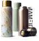MAMEIDO Bouteille Isotherme 1 l avec Mug en Acier inox, Gourde Isotherme chaude 12h, Thermos étanche sans BPA, café et thé (Pearl Marble Gold)