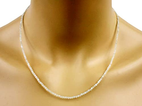 Mondstein Kette – Collier in weiß, 15 Karat