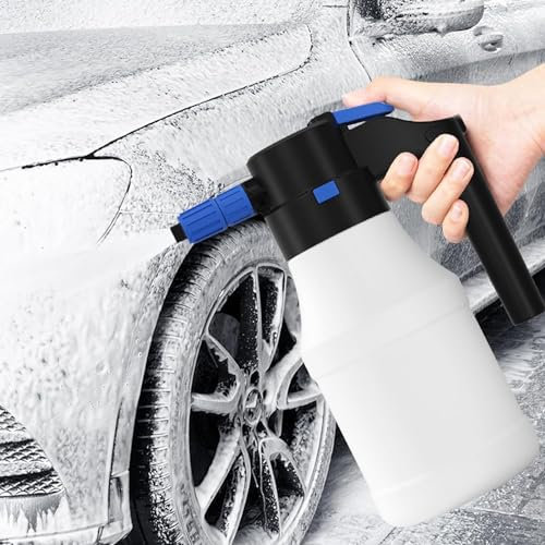 Pulvérisateur de mousse électrique pour voiture, 1,5 L alimenté par batterie pour lavage de voiture avec USB rechargeable, générateur de mousse sans fil pour nettoyer les voitures