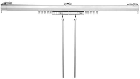 Rod Desyne Baton Draw White Traverse Rod 66-120 inch