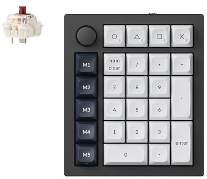 Keychron Q0 Max Kabellose, benutzerdefinierte Vollaluminium-Zifferntastatur, QMK/VIA programmierbarer Makro mit Hot-swap-fähigem Gateron Jupiter Brown Schalter Kompatibel mit Mac Windows Linux
