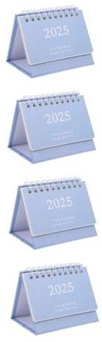 VILLCASE 4-teiliger Dekorativer Stehtischkalender 2025 Für Bürozubehör Monatskalender Im Cartoon-stil Und Mit Stabiler Basis