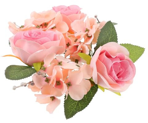 STOBAZA Blumenkerzenkranz Mini-tischkranz Für Hochzeit Heimdekoration Lebensechte Rose Zum Feiern