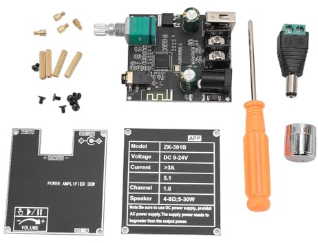 ZK-301B Mono Bluetooth 5.1 Verstärkerplatine 30W Stromverstärkermodul TPA3110D2 CHIP DC 9-24V 3A True Wireless Stereo-Funktion Support App App