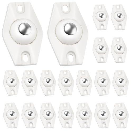 20 ruedas de bolas autoadhesivas, 360°, pequeñas para muebles, resistentes y planas, para muebles, utensilios de cocina, aparatos eléctricos, cajas de almacenamiento