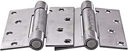 DIY 4 Inch Stainless Steel Self-Closing Single Action Silver Spring Door Hinge,Adjustable Tension,Waist Doors, Fire Doors and Other Access Doors. Hinges