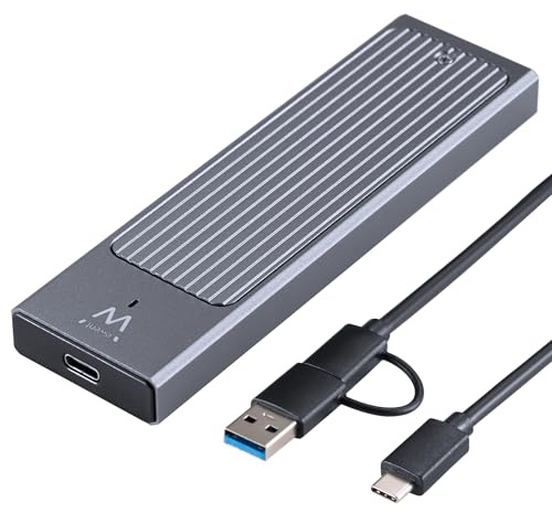 Ewent Box Esterno USB-C 3.2 Gen2 per SSD NVMe M.2 fino a 4TB, Custodia in Alluminio, Velocità fino a 10Gbps, Supporto UASP, Compatibile SSD M-Key, Cavi USB-C Inclusi, Portatile e Leggero