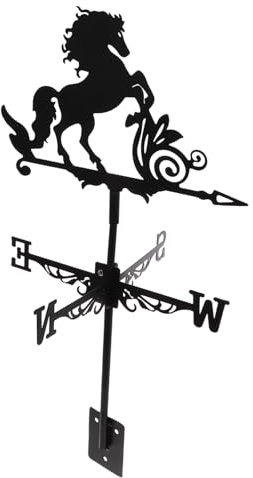Happyyami Girouette Décorative avec Poney Indicateur De Direction du Vent pour Jardin Patio Ou Toit Style Européen Facile à Installer Et Esthétique