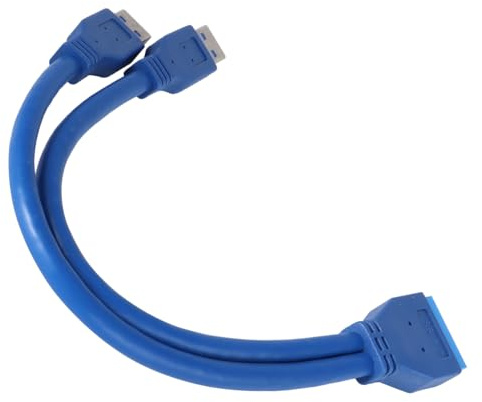 Laroal Cavo di Estensione USB 3.0 Tipo A Doppio a 20 Pin per trasferimento Dati ad Alta velocità, 2 Porte USB 3.0, 20 Pin per schede Madri di Computer (25 cm)
