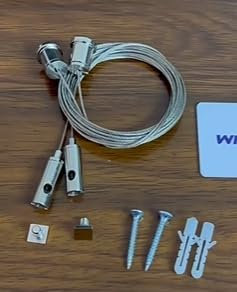 Kit di Sospensione in Acciaio Inossidabile10 Pezzi, Cavo Metallico1.5 mm x 1 m,Fissaggio a Soffitto, Adatto per Plafoniere a Pannello LED e Altre Applicazioni supporto per cavi a parete e a soffitto