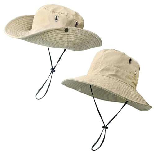 DuomaiJJ Sonnenhut Fischereihut Sommer Atmungsaktives Mesh Camping Wanderkappen Anti-uv-Sonnenhut Bergsteigen Kappen Herrenhut-beige-54 59