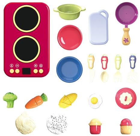 Jeu de Cuisine pour Tout-Petits | Set d'ustensiles de Cuisine pour avec Son et lumière, Jouet éducatif et Amusant pour garçons et Filles Anniversaire activités préscolaires