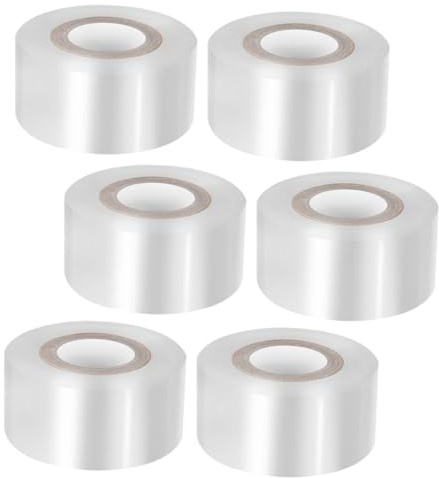TOBBOMEY Pellicola Autoadesiva per Innesto e Film Estensibile per Fioristi, 6 Pezzi 30mm x 100m, Film PE Trasparente per Riparazione Piante, Barriera Idratante per Piante da Frutto, Noci e Ortaggi