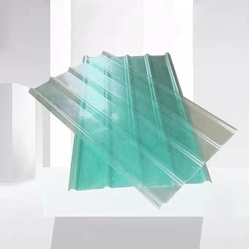 1.2mm Daylighting Panels, 2/4/6/8/10/12/15pcs FRP Daylighting Panels, Sunroom Daylighting Plate, UV Protection Transparent Rainproof Board, Corrugated Roofing Sheets (0.9×1.6m/35×63in,2pcs)