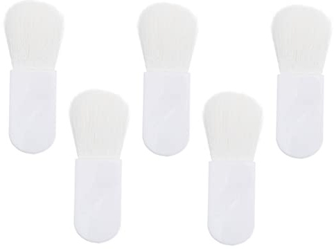 OFFIGAM Set di 5 Pennelli per Trucco Mini Portatili per Blush Manico Corto e Morbide Fibre in Abs, Riutilizzabili e Facili da Impugnare, per Uso Cosmetico Quotidiano