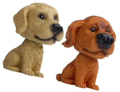 BESPORTBLE 2pcs Ornement Intérieur de Voiture en Résine Chien Mignon Secouant la Tête Accessoire de Tableau de Bord Décoration Créative et Joli Décor pour Voiture