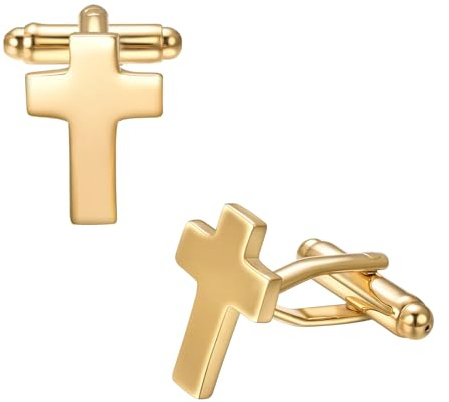 Asienice Goldene Manschettenknöpfe Herren Kreuz Personalisiert Manschettenknöpfe Mit Kreuz Anzug Accessoires