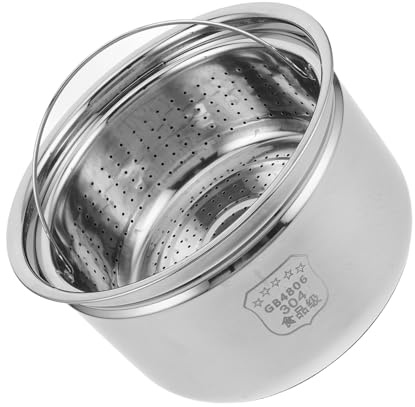 Toyvian Cocotte Inox avec Panier Vapeur pour Cuiseur Électrique Séparation Riz et Soupe pour Texture Améliorée Évacuation de Eau Adaptée Contrôle Glycémique
