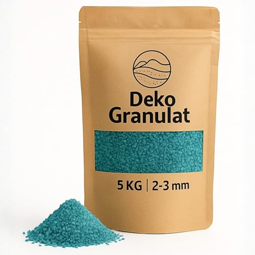 Deko-Granulat türkis als farbige Streudeko - 5 kg kleine Deko-Steine Ø 2-3 mm für Gläser, Vasen