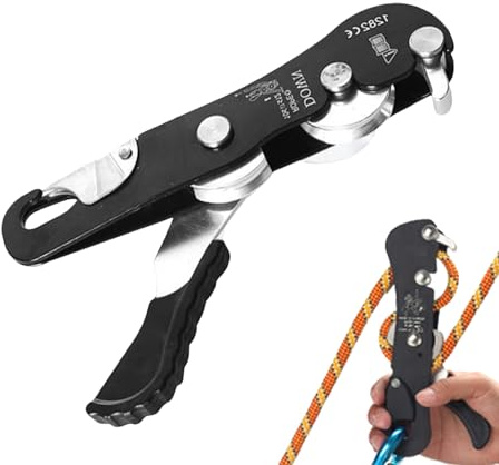 Dispositivo di assicurazione di salvataggio con corda: discensore autofrenante, strumento di sicurezza manuale di lunga durata | Pratico accessorio da arrampicata progettato per arborieri, discesa in