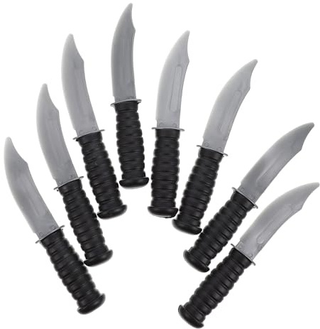 JOINPAYA Lot de 8 Couteaux Jouets Imitation en Plastique, Accessoires de Découpe Factices pour Fêtes et Halloween, de Simulation Léger et Décoratif pour Spectacle et Farce Enfantine