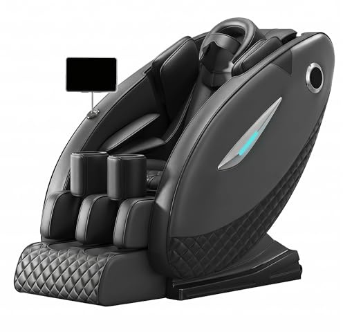 LFFTBK 4D Massagesessel Ganzkörper mit KI-Drucksensor-Scan, SL-Track Zero Gravity, Exklusive Augenmassage, Platzsparende Wand-Technik, Fertig Montiert, Premium Shiatsu Sessel(Black)