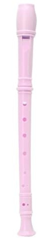 Blockflöjt Plastinstrument Musikal Sopran Blockflöjt Lång Flöjt 8 Hål(Pink)