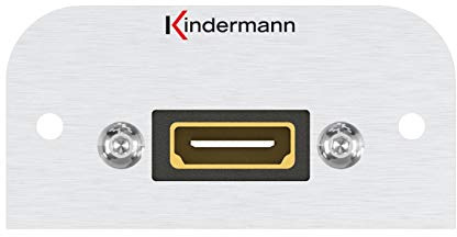 Kindermann 7441000542 HDMI Ethernet Blende mit Kabel Buchse auf Buchse, 54 x 27 mm schwarz