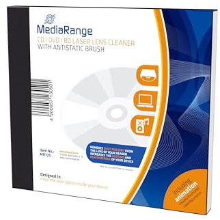 MediaRange CD|DVD|BD Laser Reinigungs-CD mit antistatischer Bürste, Weiß