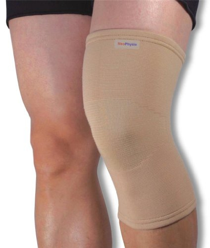 NeoPhysio Medical Grade Elastic Compression Knee Support Beige Tubular Sleeve - XXL = 46-50cm