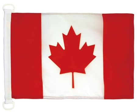 AZ FLAG Pavillon Canada 45x30 cm Canadien Maille Bloquée Anneaux Plastique | Usage extérieur et nautique Pavillon nautique résistant aux intempéries avec coutures doubles et bords renforcés