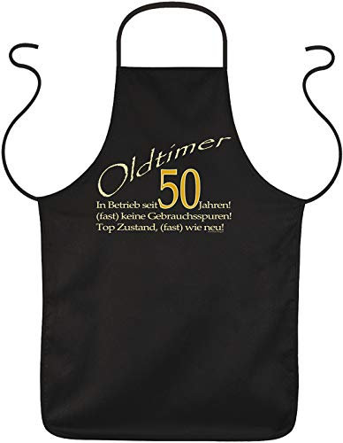 EllerDesign Grill-/Kochschürze: Geburtstag Oldtimer seit 50 Jahren Für die Neue Grillsaison, ideal als Geburtstags-Geschenk mit Jahreszahl