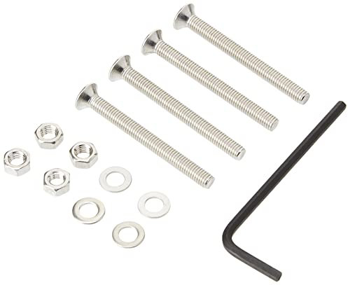 AHC 5mm Countersunk Bolts M5 x 50mm (Including Head) A2 Stainless Steel Socket/Allen Head Csk Bolt/Screws (4 Pack) Free Washers Nuts and Hex Key