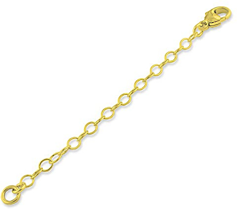 Nostrand 14k Gold Plated Sterling Silver 5mm Necklace Extender Chain 2, 3, 4, 5, 6 (6)