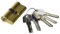 Tesa Assa Abloy Cilindro De Seguridad T60 perfil EURO doble de 35x35, leva R15, embrague Doble Seguridad, acabado latón. 5 llaves.