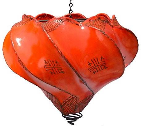 Henna Lamps & Sconces Handmade Henna Moroccan Leather Lamp Ceiling Wall Hanging Orange