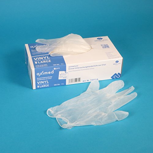100 Profi Vinylhandschuhe Einmalhandschuhe Einweghandschuhe Vinyl ungepudert puderfrei transparent Größe S Klein glatte Oberfläche EN 455-1,2,3,4 EN 374-1,2,3 AQL 1,5 CE-Kennzeichnung
