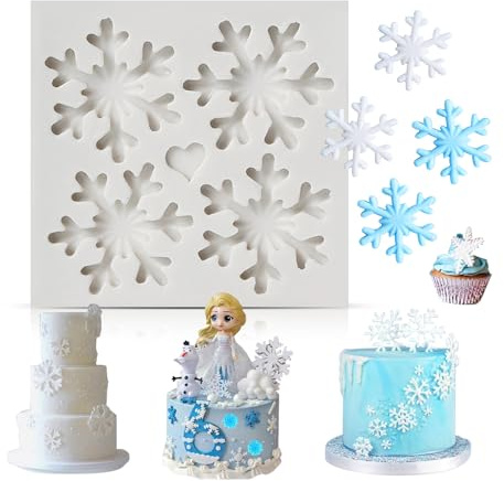 3D Christmas Theme Silicone Fondant mold Snowflake Suger Cake Molds Chocolate Cake Decoration Mold (Style 1)