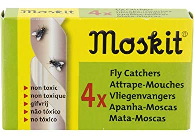 Générique Ruban Attrape Mouches, Collant Tue Mouches, Boite de 4 Rubans