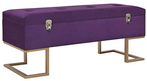 vidaXL Bank mit Staufach 105 cm Lila Samt