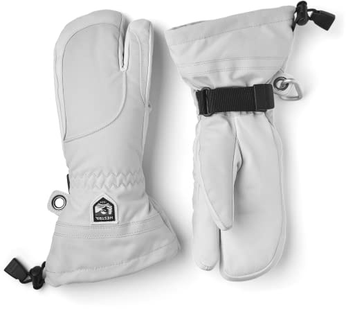 Hestra Heli - Guanti da sci da donna, classici 3 dita, in pelle, per sci, snowboard e alpinismo, taglia 6